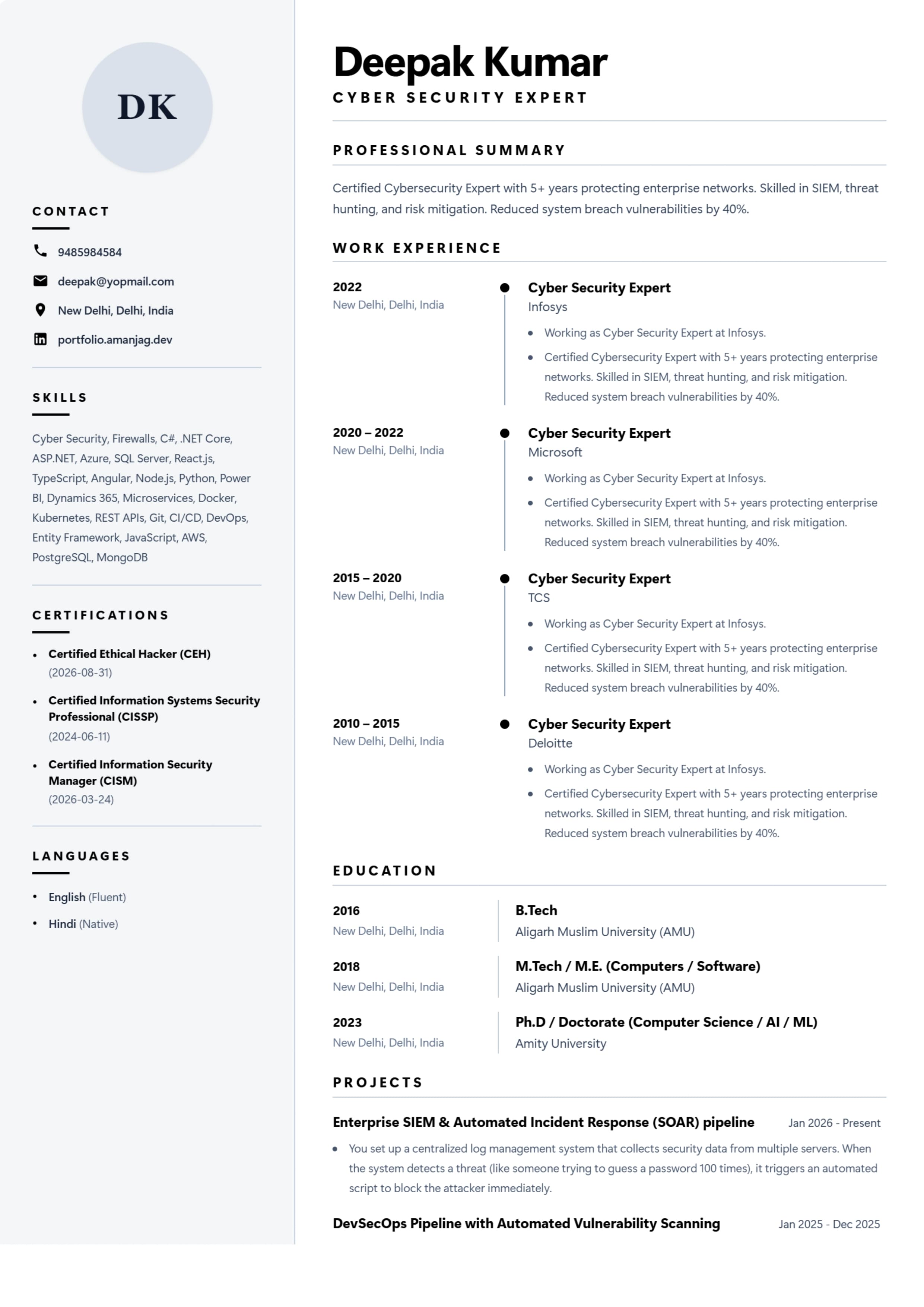 Executive Split Sidebar